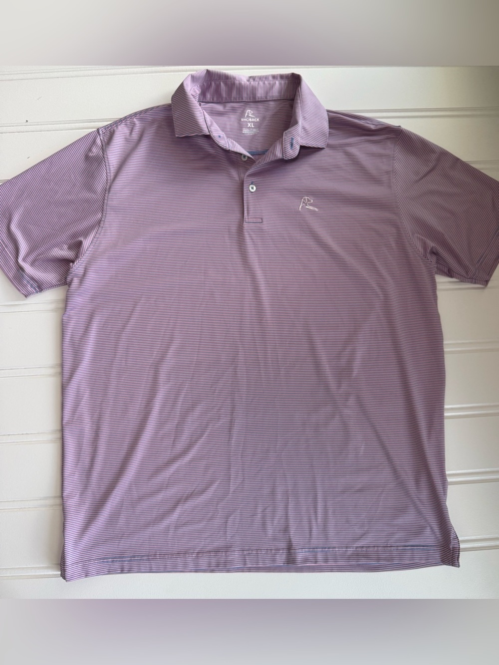 Rhoback Polo Shirt XL Striped Short Sleeve Golf Performance Men